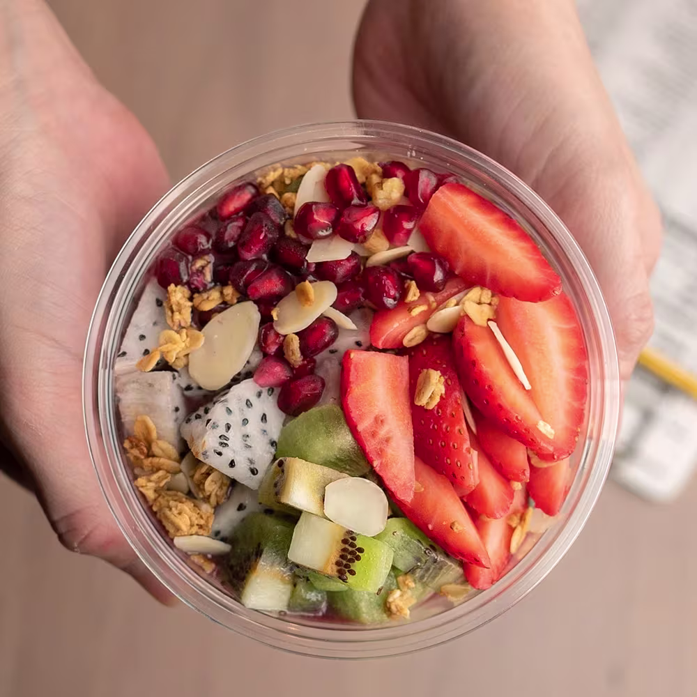 Modern açaí store interior with clean design and professional equipment setup